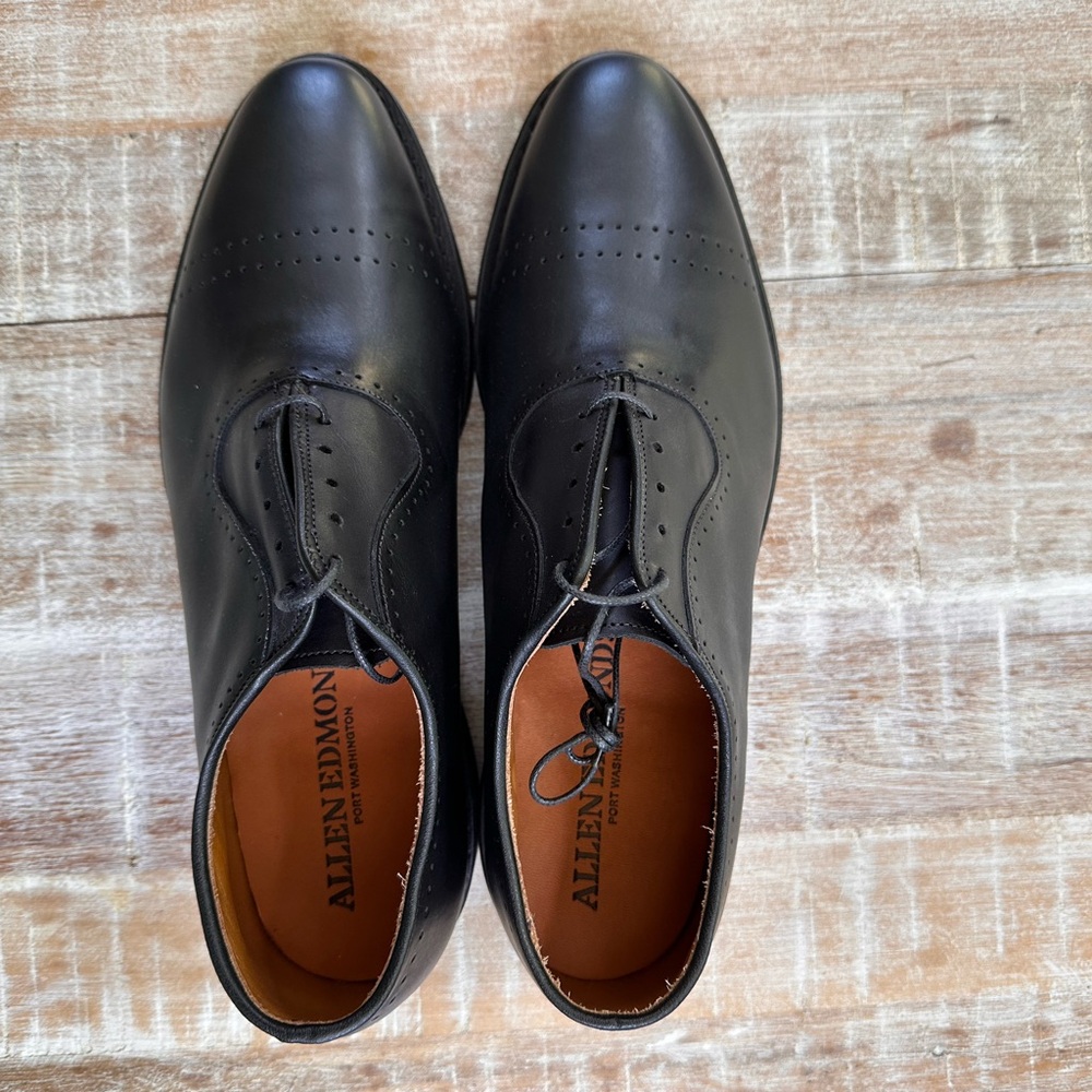 Allen Edmonds Black Oxford Dress Shoes Sleek Design size 10